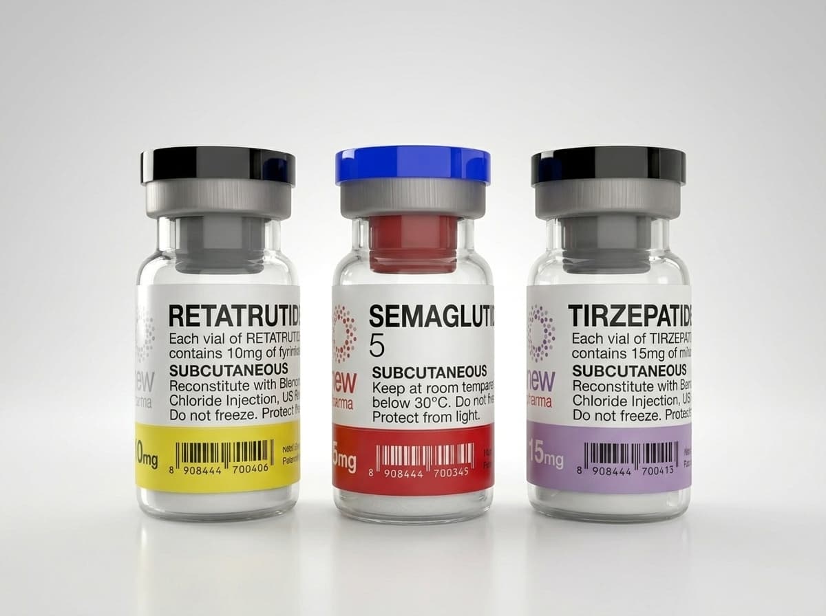Viales de productos de investigación